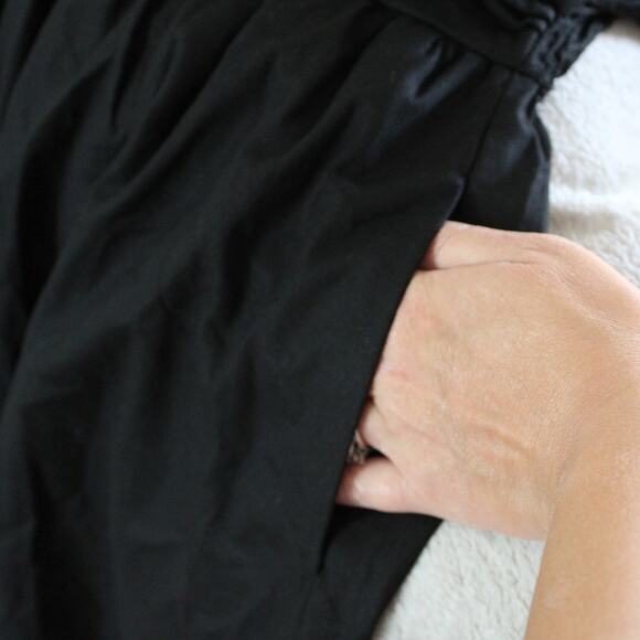 NWT Petal and Pup Linen Blend Square Neck Puff Short Sleeve Mini Dress Black S - Picture 6 of 9